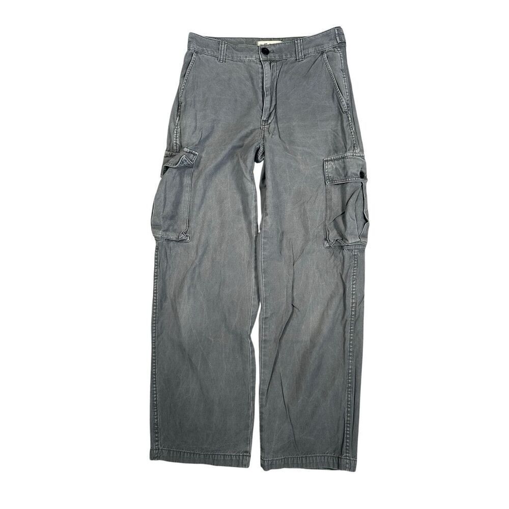 Madewell Garment Dyed Low Rise Slung Straight Cargo Gray Pant Pockets Utility 25 - Picture 2 of 11